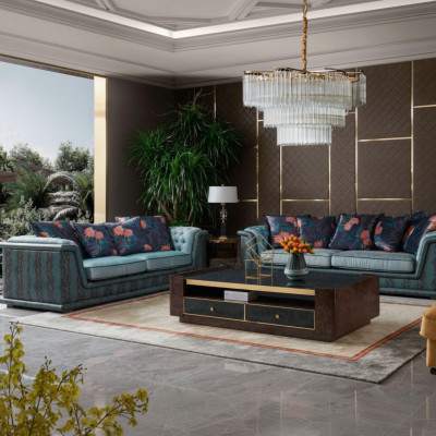 Däisitzer Canapé Polster Design Sofa Modernen 3er Sofaen Zëmmer Miwwelen Blo Sëtz