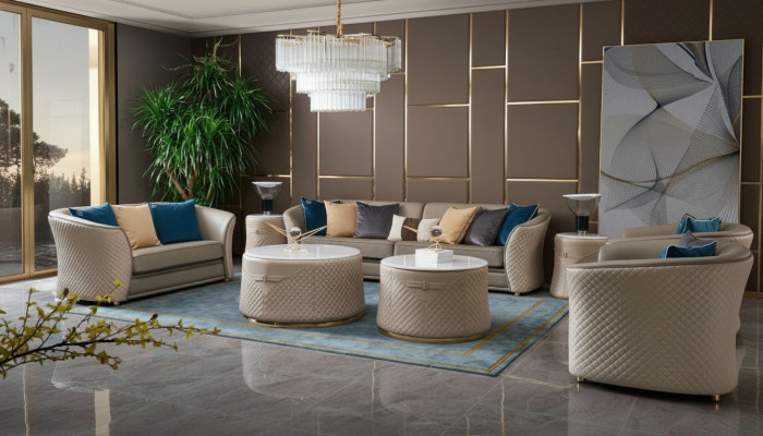 Sitzgrupp 421-Sëtzer Ledersofa Canapé Wunnlandschaft Garnitur Design