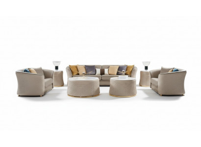 Sitzgrupp 421-Sëtzer Ledersofa Canapé Wunnlandschaft Garnitur Design