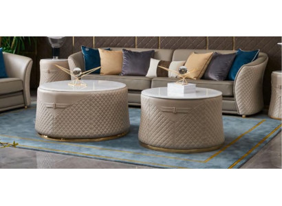 Ronne Set 2x Canapé Dësch Kaffisdësch Säitendësch Designer Wunnzëmmer
