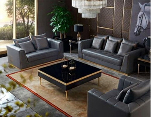 Luxus Miwwelen Sofagarnitur Couch Sofa Polster 3 2 1 Plaz mat Salontass.