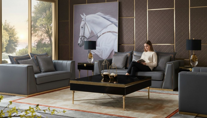 Dreisëtzer Canapé Modern Sofa Polster Canapé 3 Sëtzer Lieder Canapéen