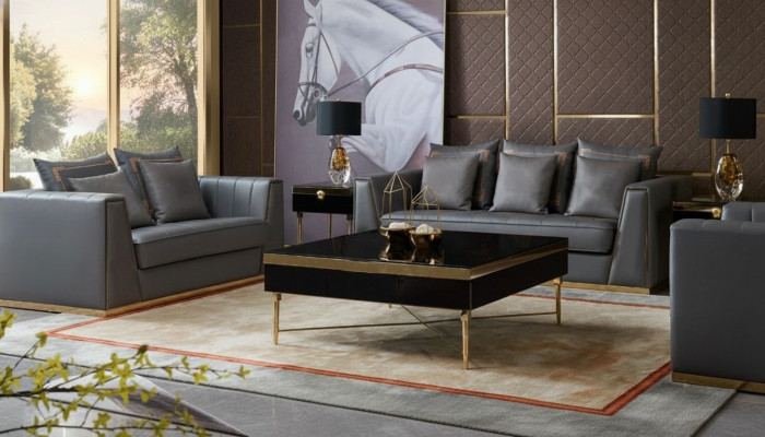 Dreisëtzer Canapé Modern Sofa Polster Canapé 3 Sëtzer Lieder Canapéen
