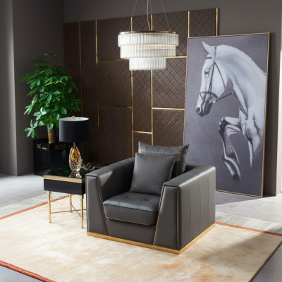 Designer Wunnzëmmer Ariichtung Fauteuil Einsëtzer Gepolstert Sofa Canapé Fernseher nei