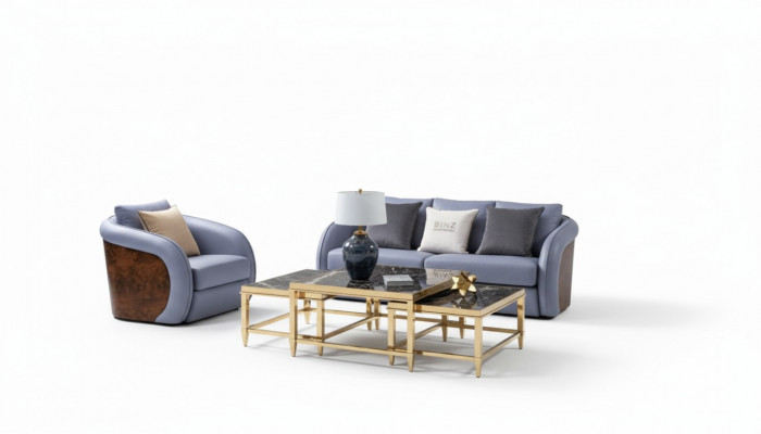 Luxus Wunnzëmmer Miwwelen Sofagarnitur Ledersofa Canapé Polsterset Design