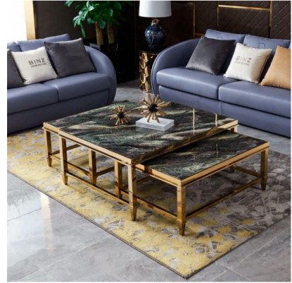 Couchtisch Kaffisdësch Bäitstelltësch Designer Wunnzëmmertësch Dëscher 3 Stéck Nei