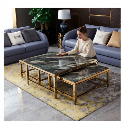 Duebel Couchtisch Kaffisdësch Niewendësch Design Wunnzëmmertësch Dëscher