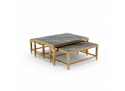 Duebel Couchtisch Kaffisdësch Niewendësch Design Wunnzëmmertësch Dëscher