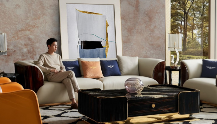 Ledercouch Designer Canapé Polster Sofa Canapéen Véiersëtzer Miwwelen Wunnzëmmer Holz