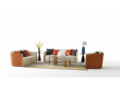Ledercouch Sofa Canapé Polster 5stéck. Stuff Set Garnitur Couche Set
