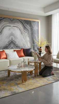 Set 2x Couchtisch Kaffisdësch Bäistelltisch Designer Deko Wunnzëmmerdësch
