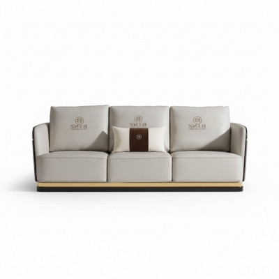 Drësëtzeger Canapé Polstersofa Couchen Designer Ledercouchen Wäiss