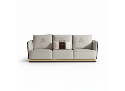 Drësëtzeger Canapé Polstersofa Couchen Designer Ledercouchen Wäiss