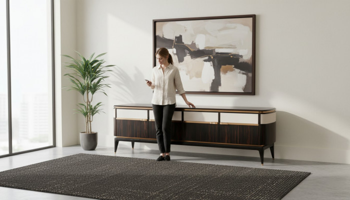 Designer RTV TV Anricht Kommode Steinsel Niddreg Board Schaf Zëmmer Regal