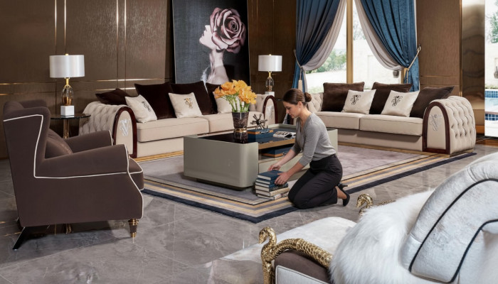 Design Luxus Sofa Sëtz Polster Couch XXL Grouss 4+3 Sëtzer Garniture Chesterfield