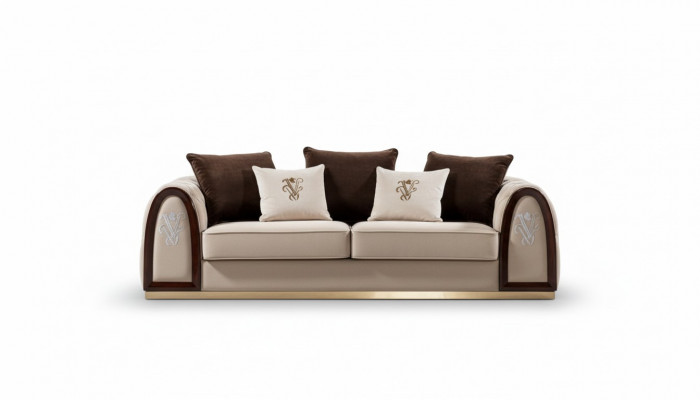 Design Luxus Sofa Sëtz Polster Couch XXL Grouss 4+3 Sëtzer Garniture Chesterfield
