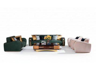 Luxus Mëbelen Sofagarnitur Couch Sofa Polster Dësch Sofas Garnitur