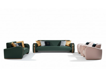 Luxus Sofasetzung 4tlg. Set Sofa Liederdivan Polster Chesterfield Canapé Sofen