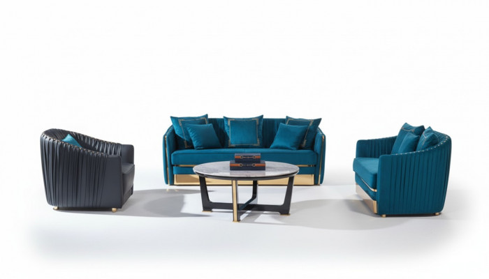 Designer Miwwel Sofa Couch 3 Sëtzer Polster Dekor Sofasen Wunnzëmmer Couchen