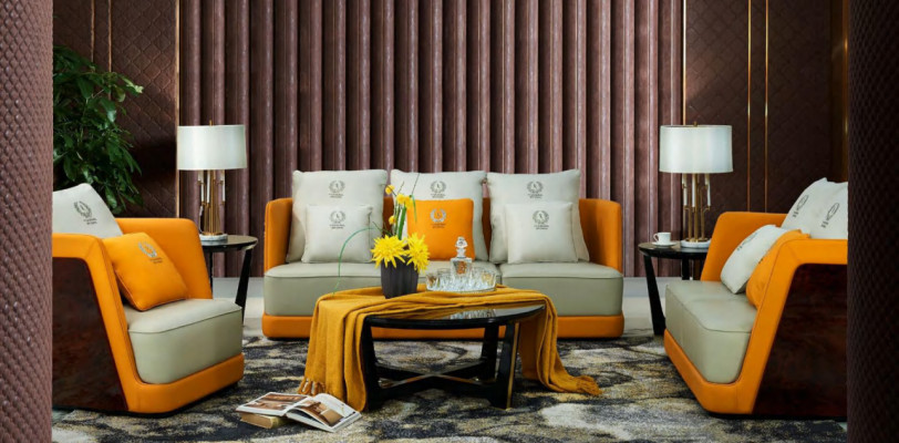 Wunnlandschaft Sofa Këssen Sofagarnitur 321 Sëtzer Dësch 4-Stéck Set