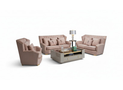 Luxus Miwwel Sofa Garnitur Canapé Sofa Polster 321 Sëtzer Dësch Canapéen