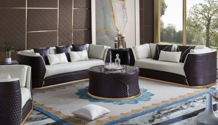 Canapé Dësch Kaffi Bäizstell Design Dekorativ Modern Ronn Wunnzëmmer Ronn