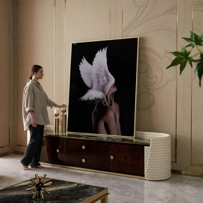 Designer TV-Mo, Anrichte, Kommode, Sideboard, klengen Schaf, Zëmmer, Deko, Regal