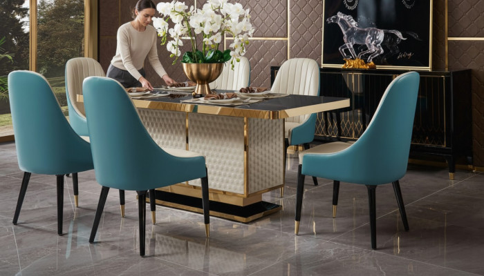 Iessdësch Design Dësch Edelstol Modern Iesszëmmer Wunnzëmmer Kichen