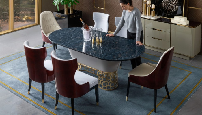 Komplett Set Iessdësch 4x Still Iesszëmmer Set Iess Grupp Holz Dësch Dëscher
