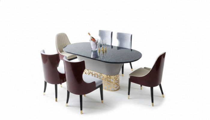 Komplett Set Iessdësch 4x Still Iesszëmmer Set Iess Grupp Holz Dësch Dëscher