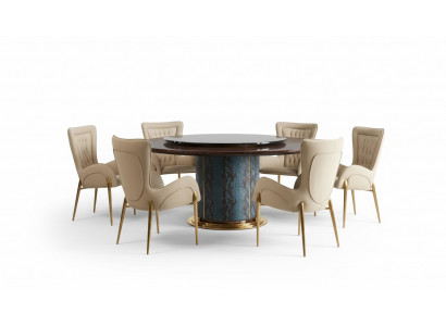 Croco Iesszëmmer Dësch Ronn Dëscher Iessdësch Holz Designer Iesszëmmer