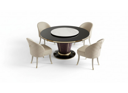 Design Ronnt Dësch 4x Still Still Iesszëmmer Sëtz Këssen Ronnt Dëscher