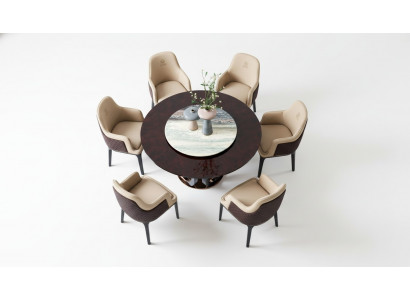 Design ronnt Iesszëmmer Stull Set Metall Dëscher Sëtz 4x Still + Dësch