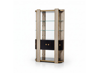 Designer Vitrine Holz Schaf Schief Schief Stotzen Büro Stotzen Glasschaf