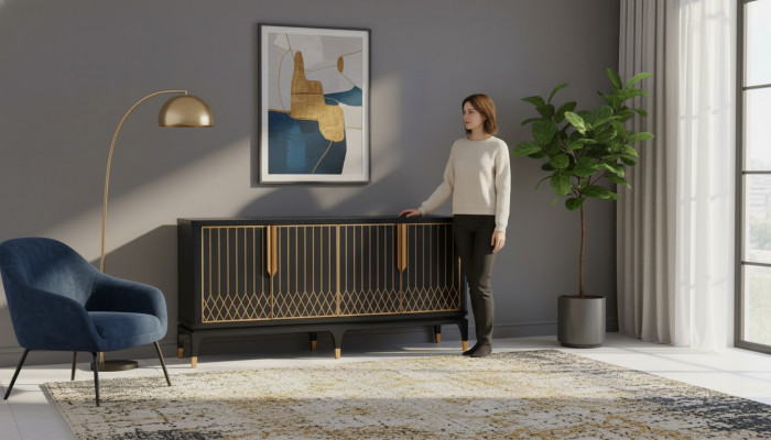 Sideboard Design Kommode Holz Schaf Schiefaschaf Miwwel Konsol Side