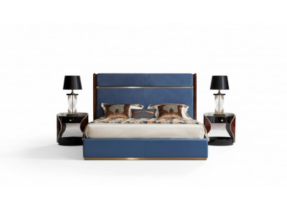Design Bett 2x Nuetsdësch 3 tlg. Schlofkummer Set Luxus komplett Garnitur