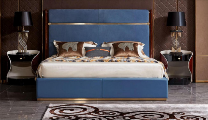 Klassescht Bettergestell Lieder Bett Blo Luxus Better Schlofkummer Miwwelen