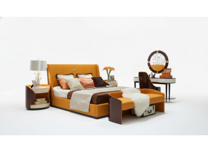 Schlofkummer 7-Teile Set Luxus Miwwelen Bett Hocker Spigel Nuetsschaf Bettgestell
