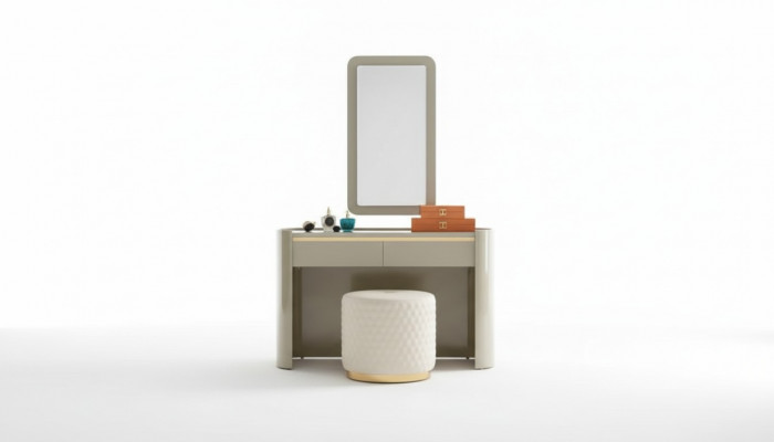 Luxus Schminckdësch Spigel Hocker Komplett Set Kommode Schlofzëmmer