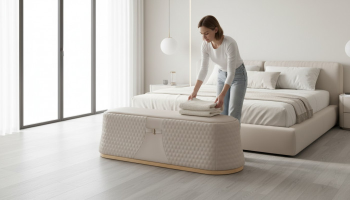 Designer Hocker Fousshocker Säithocker Ottoman Chaiselongue Sëtzbank