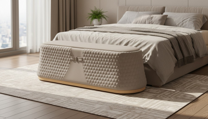 Designer Hocker Fousshocker Säithocker Ottoman Chaiselongue Sëtzbank