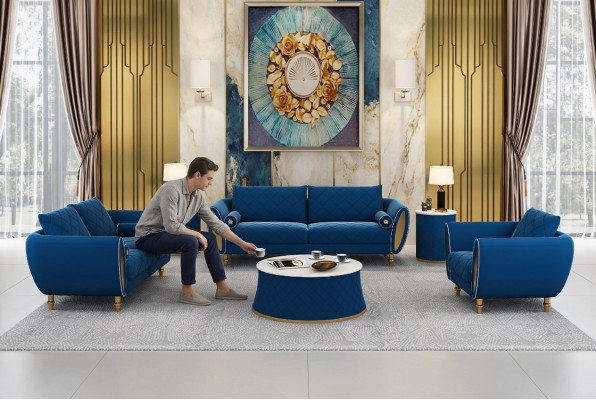 Sofagarnitur 3 2 1 Sëtzer Set Design Sofa Polster Couchen Canapé Modern Garnitur