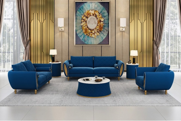 Sofagarnitur 3 2 1 Sëtzer Set Design Sofa Polster Couchen Canapé Modern Garnitur