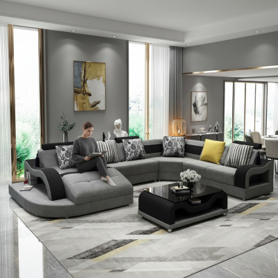 Canapé Ecksofa U Form Couch Polster Designer Téin Big Stoffsofa Wunnlandschaft