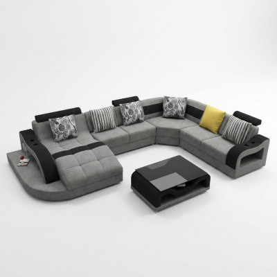Canapé Ecksofa U Form Couch Polster Designer Téin Big Stoffsofa Wunnlandschaft