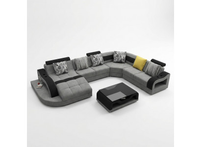 Canapé Ecksofa U Form Couch Polster Designer Téin Big Stoffsofa Wunnlandschaft
