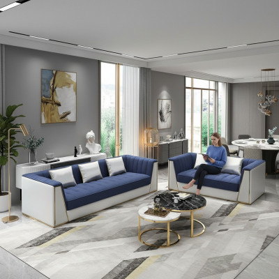 Designer Sofa Garnitur Luxus Sofa Canapé Këssen Set Garnitur 3 2 Sëtzer 2 teileg Set