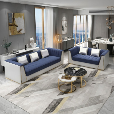 Designer Sofa Garnitur Luxus Sofa Canapé Këssen Set Garnitur 3 2 Sëtzer 2 teileg Set