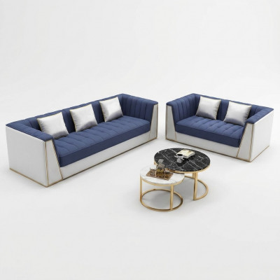 Designer Sofa Garnitur Luxus Sofa Canapé Këssen Set Garnitur 3 2 Sëtzer 2 teileg Set