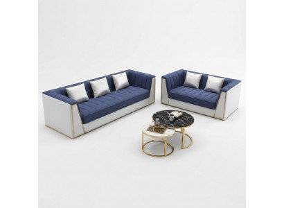 Designer Sofa Garnitur Luxus Sofa Canapé Këssen Set Garnitur 3 2 Sëtzer 2 teileg Set